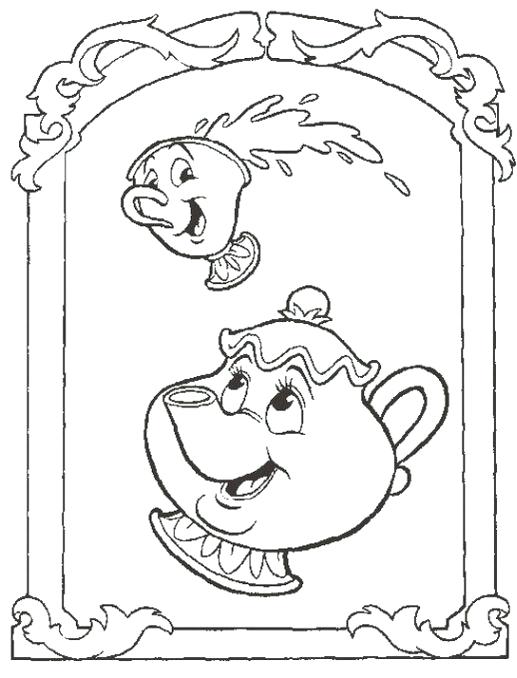 517x678 All Characters Beauty And Beast Coloring Page Beauty