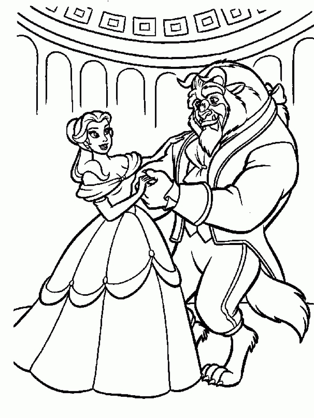 1020x1358 Printable Beauty And The Beast Coloring Pages