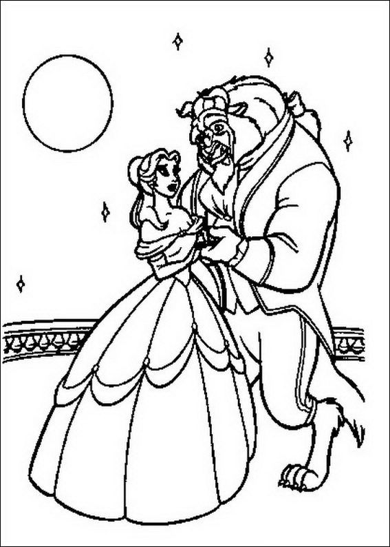 567x794 Free Beauty And The Beast Coloring Pages