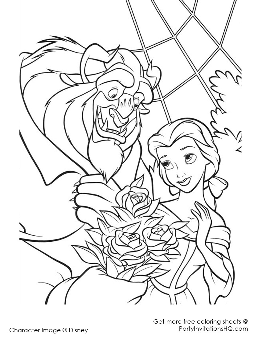 850x1100 Approved Beauty And The Beast Characters Coloring Pages Powerful