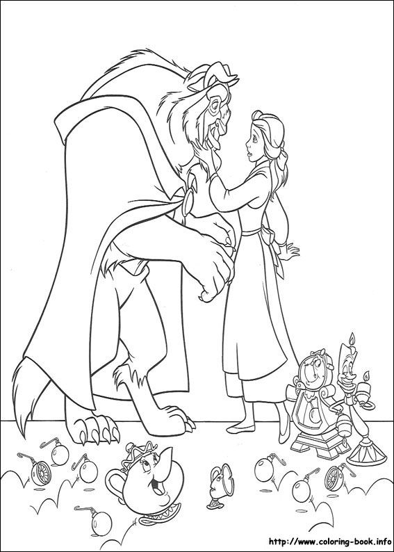 567x794 Beauty And The Beast Coloring Picture Disney's Princess Coloring