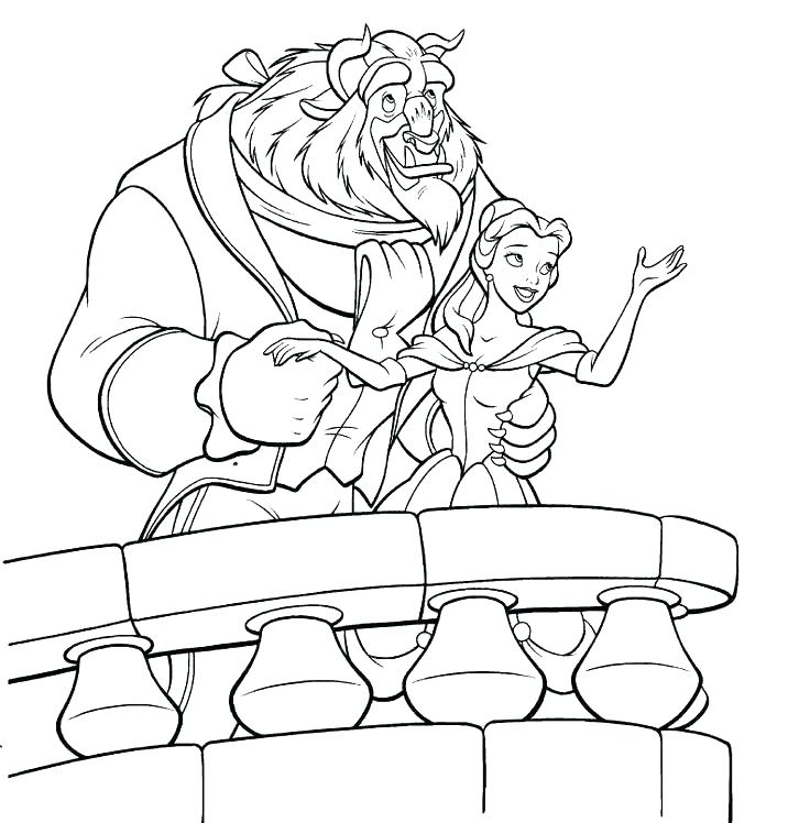736x748 Coloring Pages Belle Beauty And The Beast Colouring Pages To Print