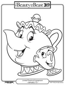 219x288 Free Beauty And The Beast Printable Coloring Pages