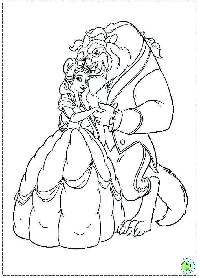 691x960 Beauty And The Beast Coloring Pages Also Beauty And The Beast