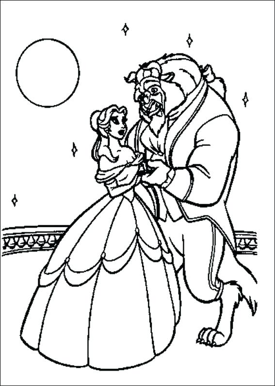 567x794 Beauty And The Beast Rose Coloring Pages Dancing Page