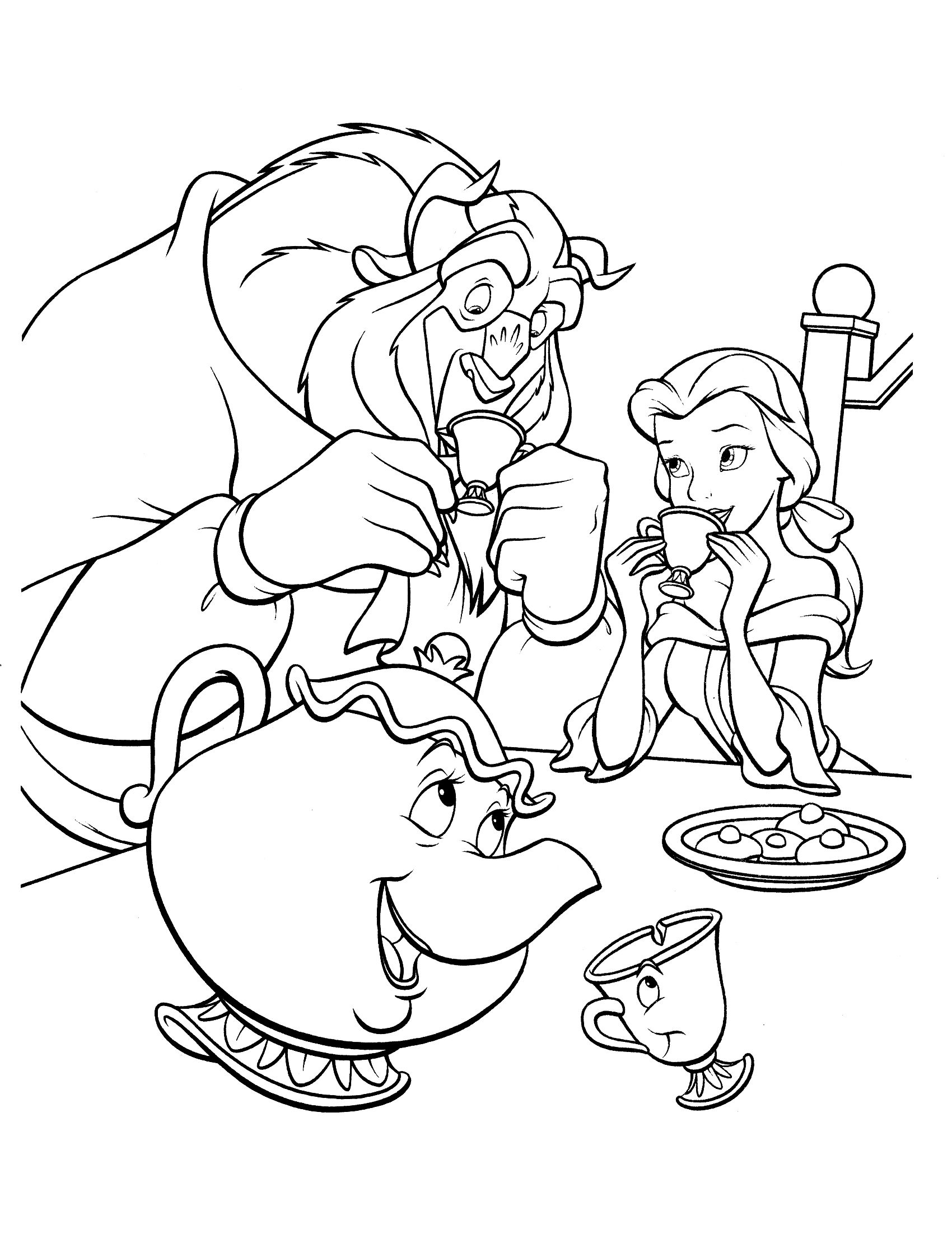 1700x2200 Beauty And The Beast Coloring Page Gallery