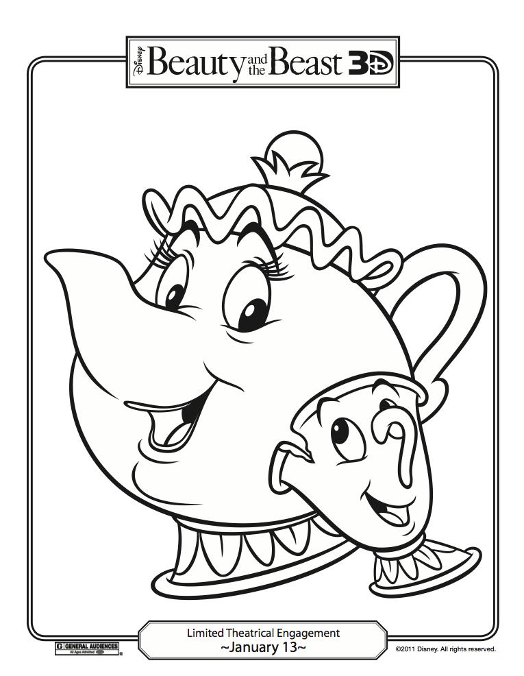 765x986 Disney Beauty And The Beast Coloring Pages