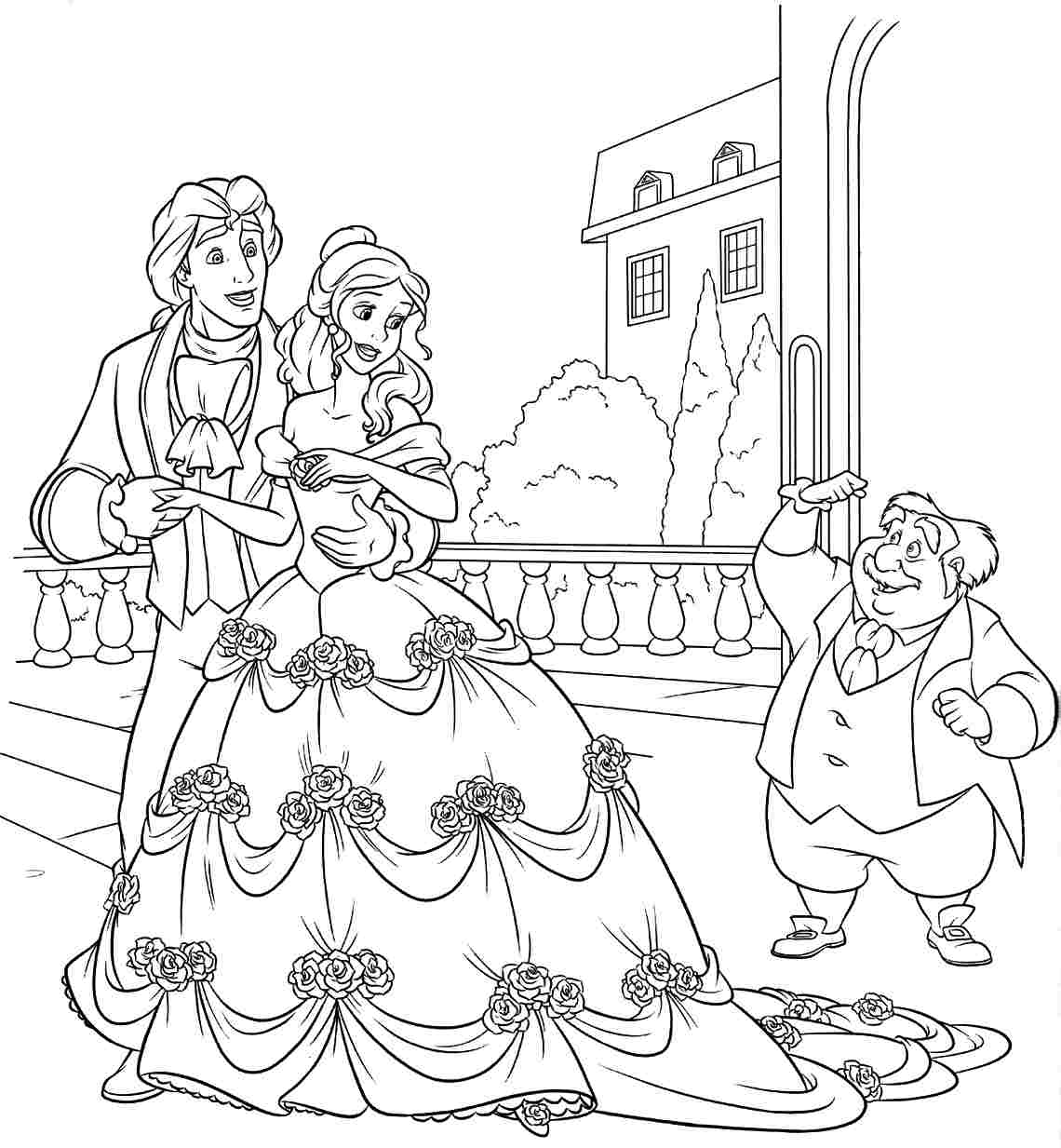 1140x1233 Beauty And The Beast Coloring Pages