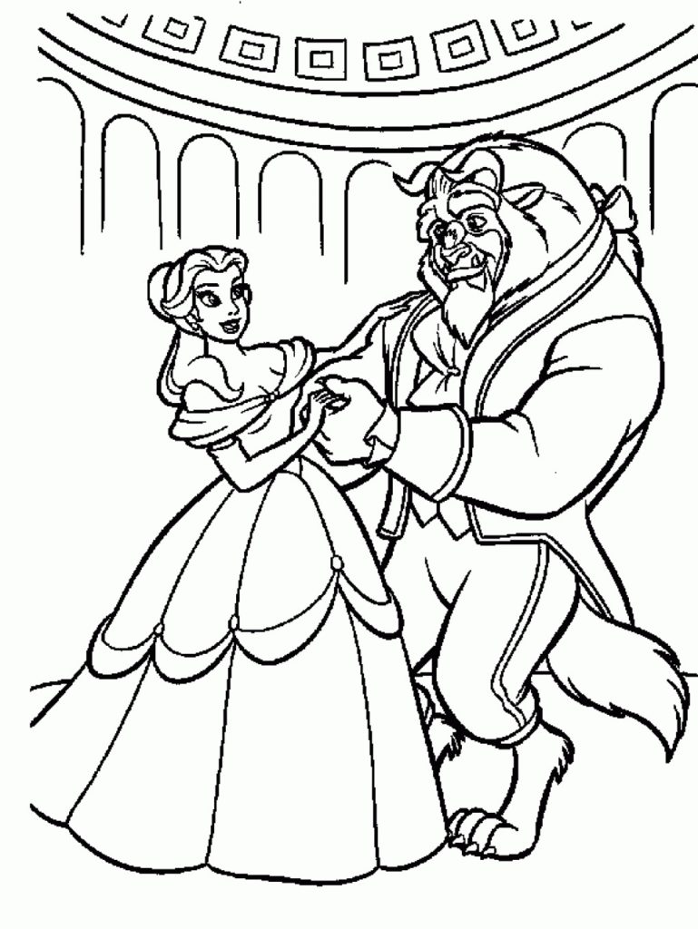 769x1024 Beauty And The Beast Coloring Pages