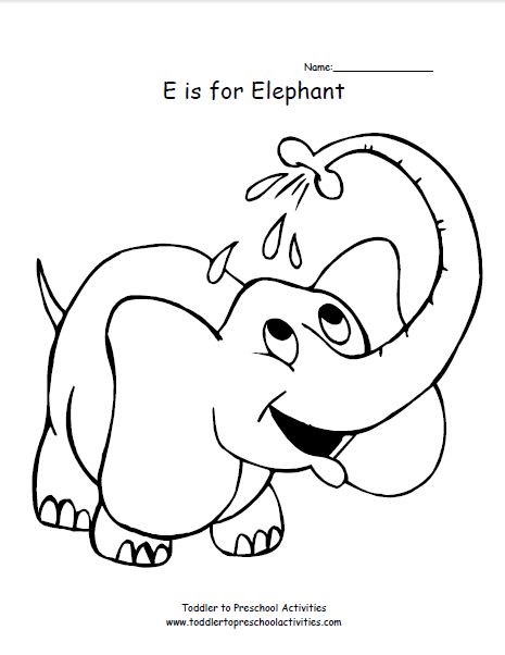 465x602 E Is For Elephant Coloring Pages