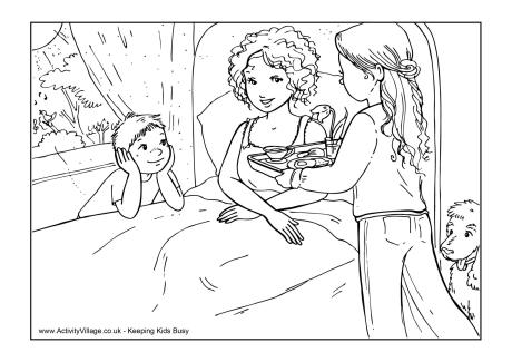 460x325 Breakfast In Bed Colouring Page