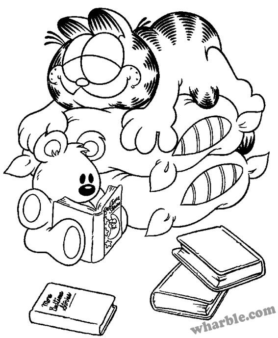 567x689 Garfield And Pooky Coloring Page Coloring For The Kids