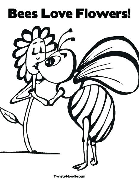 468x605 Coloring Pages Of Bees Bees Love Flowers Coloring Page Coloring
