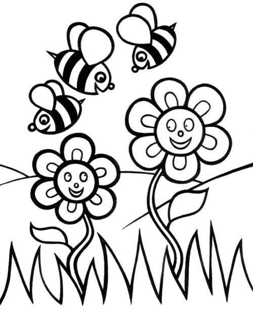 500x615 Flower Coloring Pages For Kids