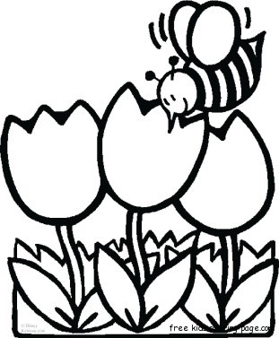 311x377 Bee With Flowers Coloring Sheet For Kidsfree Printable Coloring