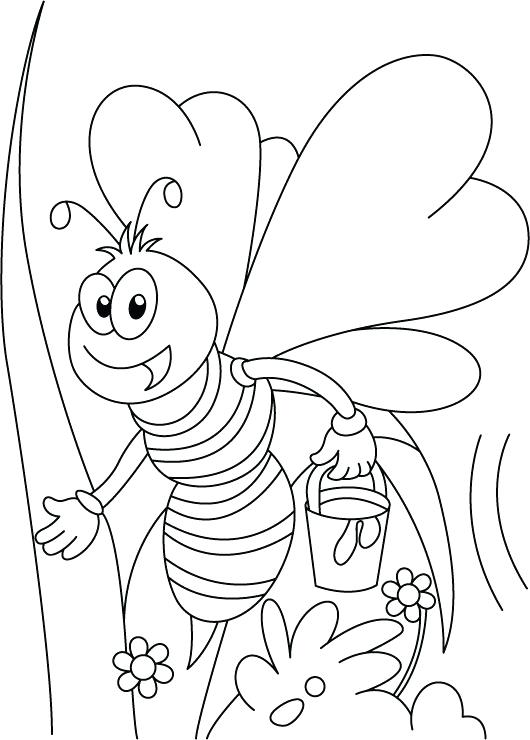530x740 Bee Coloring Page Miss Honey Bee On Her Tweet Coloring Pages