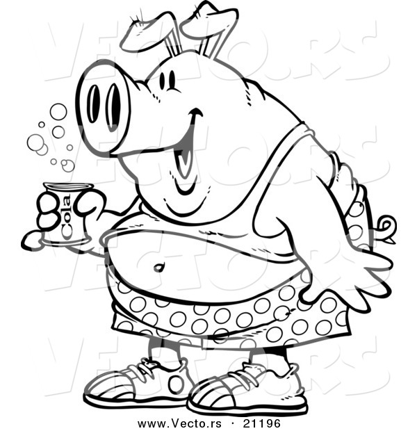 600x620 Vector Of A Cartoon Party Pig Holding Beer