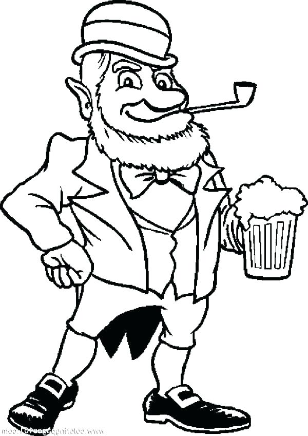 600x849 Leprechaun Hat Coloring Pages Free Page An Old With Beer Fr