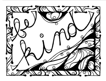 350x270 Be Kind Coloring Page Summer