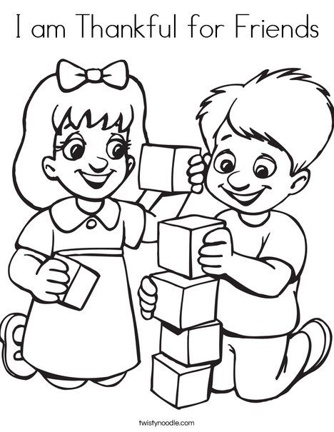 468x605 I Am Thankful For Friends Coloring Page Preschool