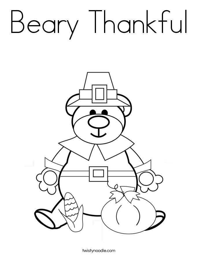 685x886 Beary Thankful Coloring Page