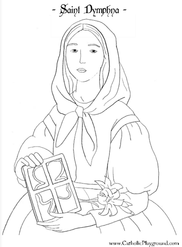 360x490 Saint Dymphna Coloring Page May Catholic Playground