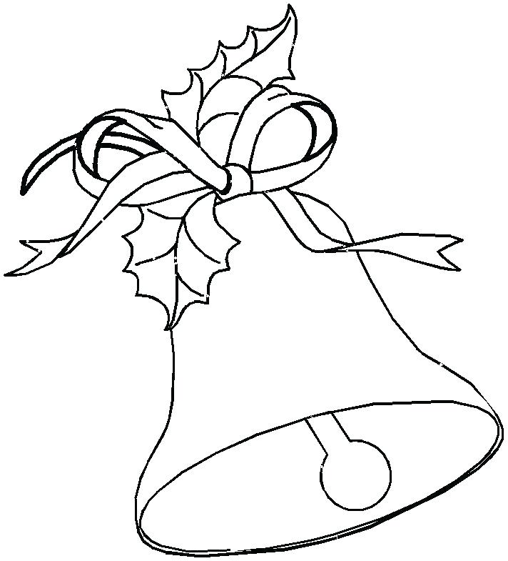 712x785 Christmas Bells Coloring Pages Also Bell Coloring Pages Pictures