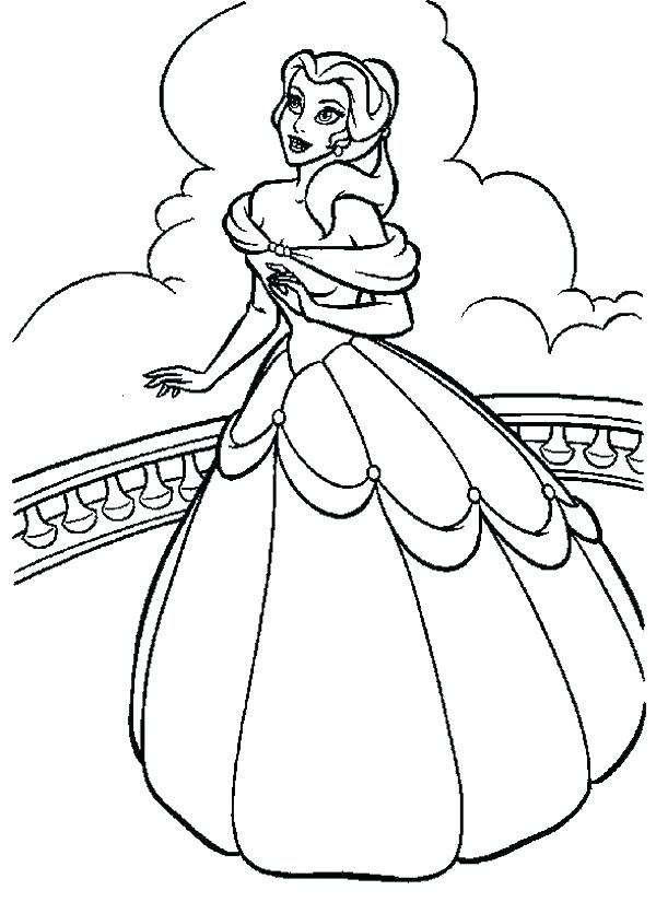 600x825 Princess Belle Coloring Page