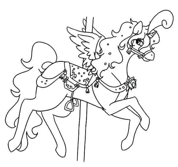 600x564 Printable Bella Sara Horse Coloring Pages Carousel Page For Horses