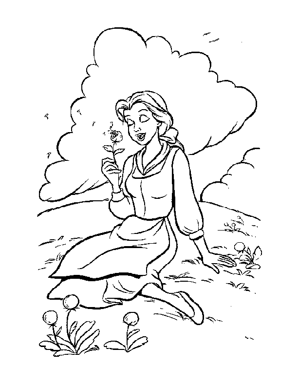 612x792 Belle Beauty And The Beast Coloring Pages