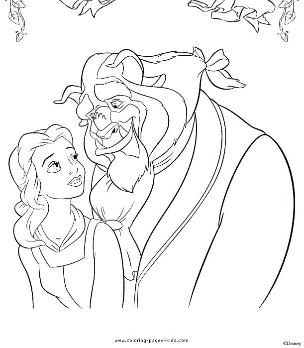 611x699 Beauty And The Beast Coloring Page Beauty And The Beast Coloring