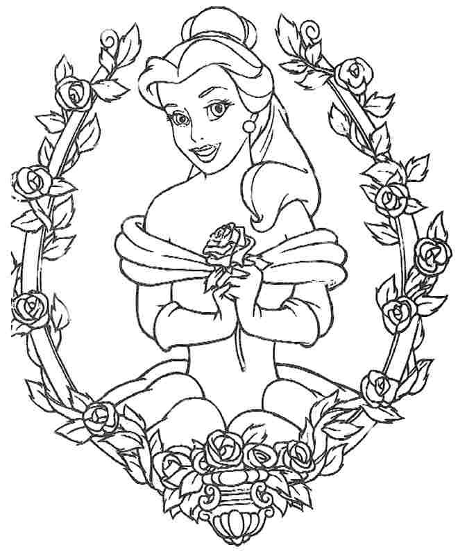 660x794 Disney Princess Belle Coloring Pages For Girls World Of Example
