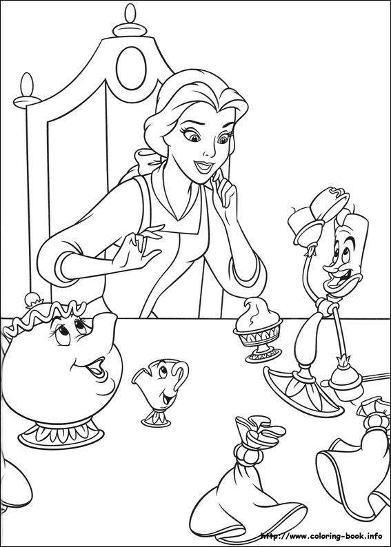 567x794 Top Beauty And The Beast Coloring Pages