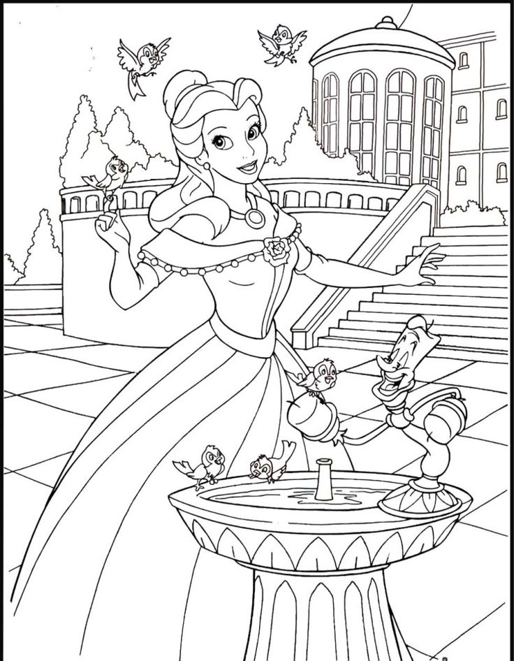 736x946 Belle Coloring Pages