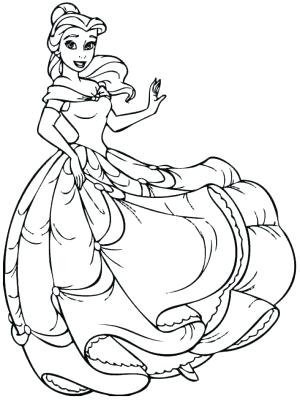 300x401 Princess Belle Coloring Pages Coloring Pages Belle Princess Belle