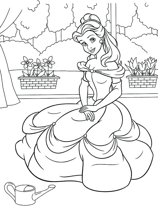600x783 Belle Coloring Pages Free Princess Belle Coloring Pages Princess