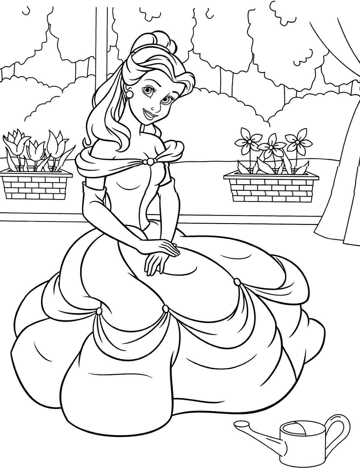 1195x1560 Cool Disney Princess Coloring Pages Belle Free Coloring Pages