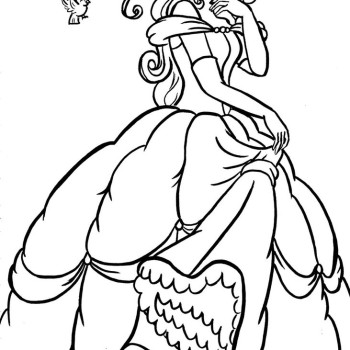 350x350 Disney Princess Belle Coloring Page Free Download
