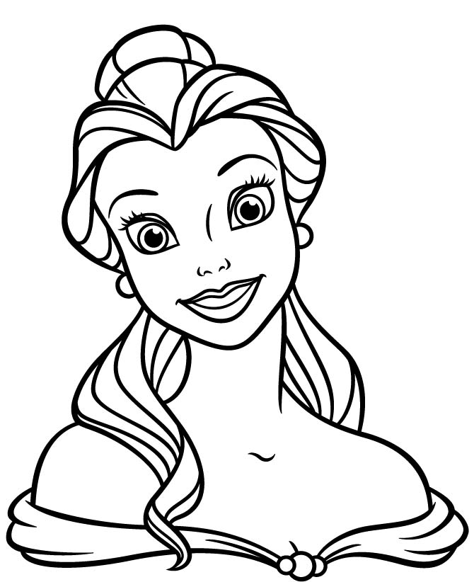 670x822 Face Of Princess Belle Coloring Pages Princess Coloring Pages