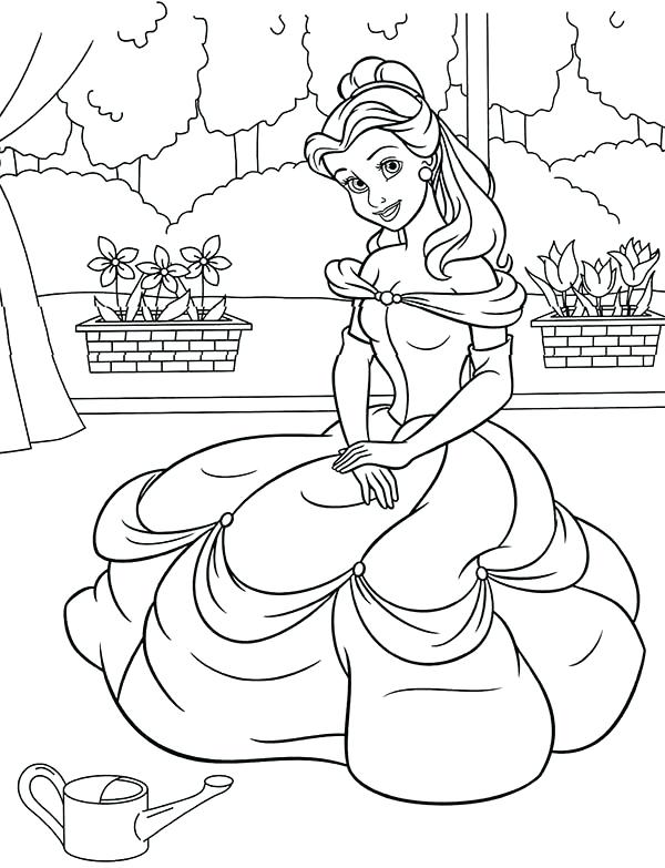 600x783 Belle Pictures To Color Innovation Ideas Coloring Pages Princess