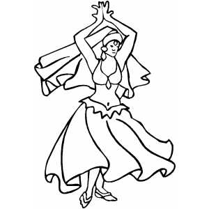 300x300 Excited Belly Dancer Coloring Page