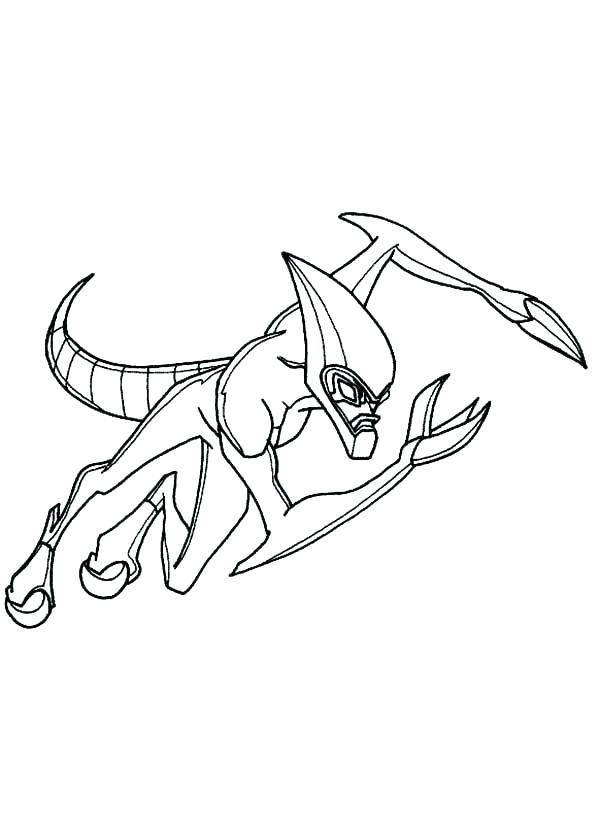 600x827 Ben Ultimate Alien Coloring Pages To Print