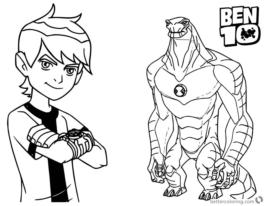 900x700 Ben Coloring Pages Ben And Alien Force