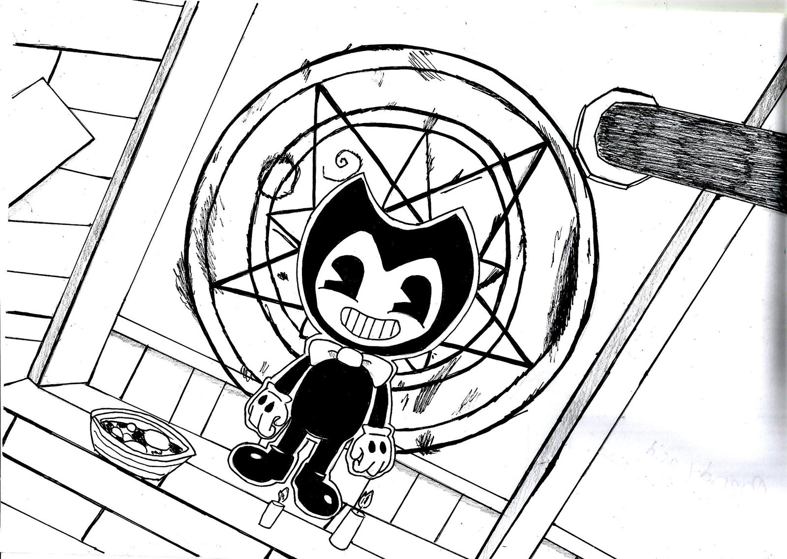 1600x1138 Bendy And Ink Machine Coloring Page Coloring Pages For Kids
