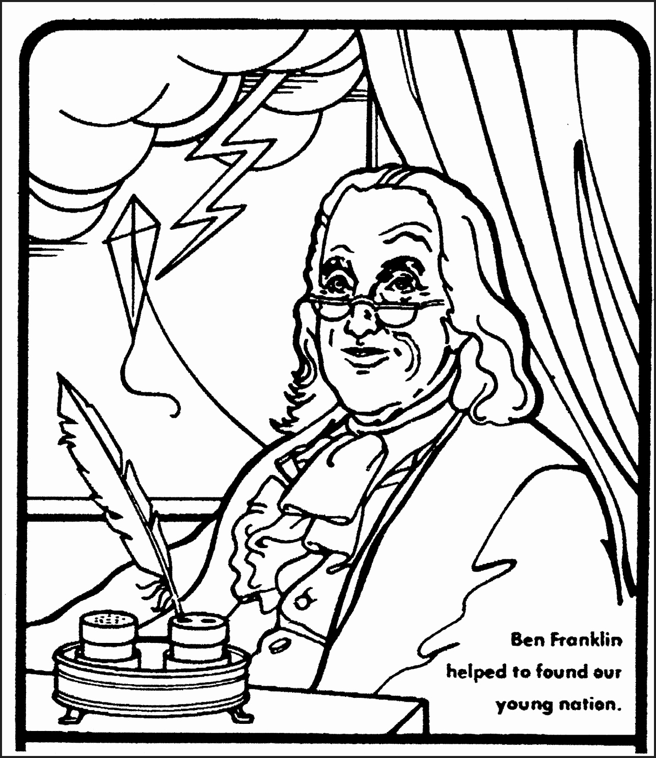1288x1488 Benjamin Franklin Coloring Pages