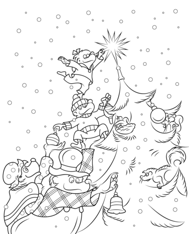 387x480 The Berenstain Bears Christmas Tree Coloring Page Color Me