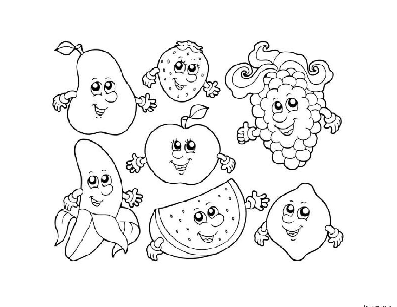 1650x1275 Fruit And Vegetables Coloring Pages Of For Kids Colouring