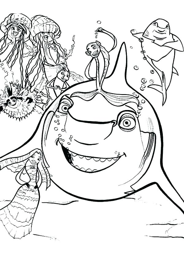 600x845 Ernie Coloring Pages Coloring Pages Animation Shark Tale Coloring