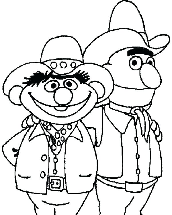 600x747 Ernie Coloring Pages Coloring Pages Other Cowboy Coloring Pages