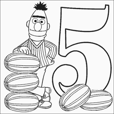 400x400 Bert Number Coloring Pages Printfree